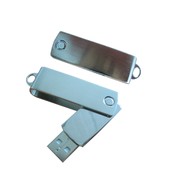 USB флешка металлическая хромированная поворотная